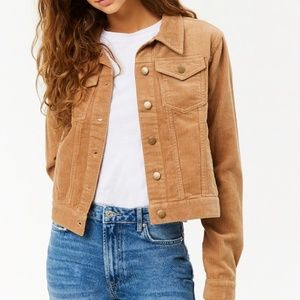 F21 Corduroy Button Front Jacket M